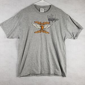 Vintage Men's‎ L Bucky Lasek Signed Graphic Tee Gray Skateboarding Rallycross